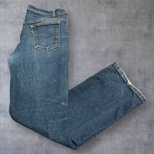 Vintage 90's Levi's 517 Orange Tab Distressed Medium Wash Denim Jeans 38x32